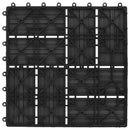 vidaXL Faszegély járólap 22 pcs Fekete 30 x 30 cm WPC