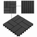 vidaXL Faszegély járólap 22 pcs Fekete 30 x 30 cm WPC