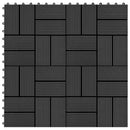 vidaXL Faszegély járólap 22 pcs Fekete 30 x 30 cm WPC