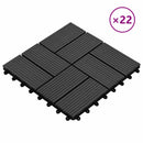vidaXL Faszegély járólap 22 pcs Fekete 30 x 30 cm WPC