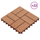 vidaXL Faszegély járólap 22 pcs Tíkfa 30 x 30 cm WPC