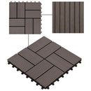 vidaXL Faszegély járólap 22 pcs Sötét Barna 30 x 30 cm WPC