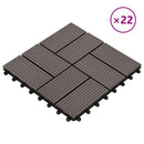vidaXL Faszegély járólap 22 pcs Sötét Barna 30 x 30 cm WPC