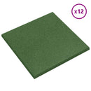 vidaXL Esés elleni védelmi csempék 12 pcs Zöld 50 x 50 cm Gumi