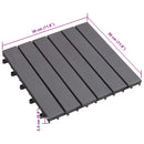 vidaXL Faszegély járólap 20 pcs Szürke 30 x 30 cm Akácfa