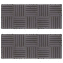 vidaXL Faszegély járólap 20 pcs Szürke 30 x 30 cm Akácfa