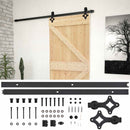 vidaXL Csúszó ajtó Természetes és Fekete 80 x 210 cm Tömör Fenyőfa