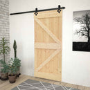 vidaXL Csúszó ajtó Természetes és Fekete 100 x 210 cm Tömör Fenyőfa