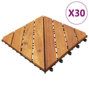 vidaXL Faszegély járólap 30 pcs Barna 30 x 30 cm Akácfa