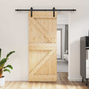 vidaXL Csúszó ajtó 85 x 210 cm Szilárd Fenyőfa (Nem Kezelt)