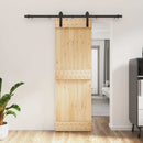 vidaXL Csúszó ajtó Természetes és Fekete 70 x 210 cm Szilárd Fenyőfa