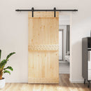 vidaXL Csúszó ajtó Természetes és Fekete 90 x 210 cm Szilárd Fenyőfa