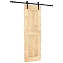 vidaXL Csúszó ajtó Természetes és Fekete 70 x 210 cm Szilárd Fenyőfa