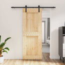 vidaXL Csúszó ajtó Természetes és Fekete 80 x 210 cm Szilárd Fenyőfa