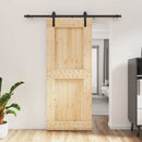 vidaXL Csúszó ajtó Természetes és Fekete 85 x 210 cm Szilárd Fenyőfa