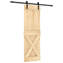 vidaXL Csúszó ajtó Természetes és Fekete 70 x 210 cm Szilárd Fenyőfa