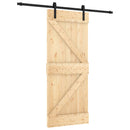 vidaXL Csúszó ajtó 85 x 210 cm Szilárd Fenyőfa (Nem Kezelt)