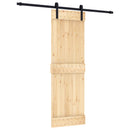 vidaXL Csúszó ajtó Természetes és Fekete 70 x 210 cm Szilárd Fenyőfa