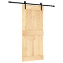 vidaXL Csúszó ajtó 90 x 210 cm Szilárd Fenyőfa (Nem Kezelt)