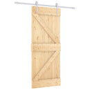 vidaXL Csúszó ajtó Természetes és Fehér 85 x 210 cm Szilárd Fenyőfa