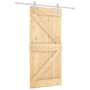 vidaXL Csúszó ajtó Természetes és Fehér 90 x 210 cm Tömör Fenyőfa