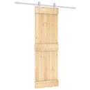vidaXL Csúszó ajtó Természetes és Fehér 70 x 210 cm Szilárd Fenyőfa