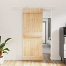 vidaXL Csúszó ajtó Természetes és Fehér 80 x 210 cm Szilárd Fenyőfa