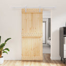 vidaXL Csúszó ajtó Természetes és Fehér 85 x 210 cm Szilárd Fenyőfa