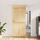 vidaXL Csúszó ajtó Természetes és Fehér 90 x 210 cm Szilárd Fenyőfa