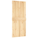 vidaXL Csúszó ajtó Természetes és Fehér 90 x 210 cm Szilárd Fenyőfa