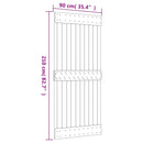 vidaXL Csúszó ajtó Természetes és Fehér 90 x 210 cm Szilárd Fenyőfa