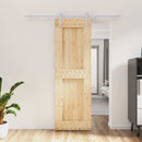 vidaXL Csúszó ajtó Természetes és Fehér 70 x 210 cm Szilárd Fenyőfa