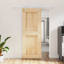 vidaXL Csúszó ajtó Természetes és Fehér 80 x 210 cm Szilárd Fenyőfa