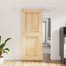 vidaXL Csúszó ajtó Természetes és Fehér 85 x 210 cm Szilárd Fenyőfa