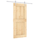 vidaXL Csúszó ajtó Természetes és Fehér 90 x 210 cm Szilárd Fenyőfa