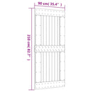 vidaXL Csúszó ajtó Természetes és Fehér 90 x 210 cm Szilárd Fenyőfa