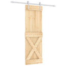 vidaXL Csúszó ajtó Természetes és Fehér 70 x 210 cm Szilárd Fenyőfa