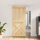 vidaXL Csúszó ajtó Természetes és Fehér 90 x 210 cm Szilárd Fenyőfa