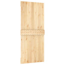 vidaXL Csúszó ajtó Természetes és Fehér 90 x 210 cm Szilárd Fenyőfa