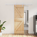 vidaXL Csúszó ajtó Természetes és Fehér 70 x 210 cm Szilárd Fenyőfa
