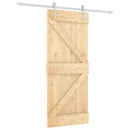 vidaXL Csúszó ajtó Természetes és Fehér 85 x 210 cm Szilárd Fenyőfa
