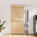 vidaXL Csúszó ajtó Természetes és Fehér 95 x 210 cm Szilárd Fenyőfa