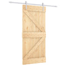 vidaXL Csúszó ajtó Természetes és Fehér 95 x 210 cm Szilárd Fenyőfa