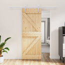 vidaXL Csúszó ajtó Természetes és Fehér 80 x 210 cm Tömör Fenyőfa
