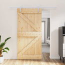 vidaXL Csúszó ajtó Természetes és Fehér 100 x 210 cm Tömör Fenyőfa