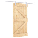 vidaXL Csúszó ajtó Természetes és Fehér 100 x 210 cm Tömör Fenyőfa