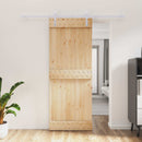 vidaXL Csúszó ajtó Természetes és Fehér 80 x 210 cm Szilárd Fenyőfa
