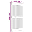 vidaXL Csúszó ajtó Természetes és Fehér 100 x 210 cm Szilárd Fenyőfa