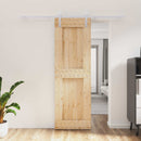 vidaXL Csúszó ajtó Természetes és Fehér 70 x 210 cm Szilárd Fenyőfa