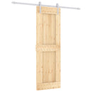 vidaXL Csúszó ajtó Természetes és Fehér 70 x 210 cm Szilárd Fenyőfa